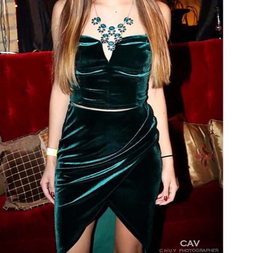Charlotte Russe Teal Velvet Dress